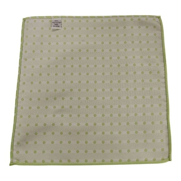 ALLURE MEN'S MULTI-DOT POCKET SQUARE LIME/ WHITE. - Picture 3 of 3
